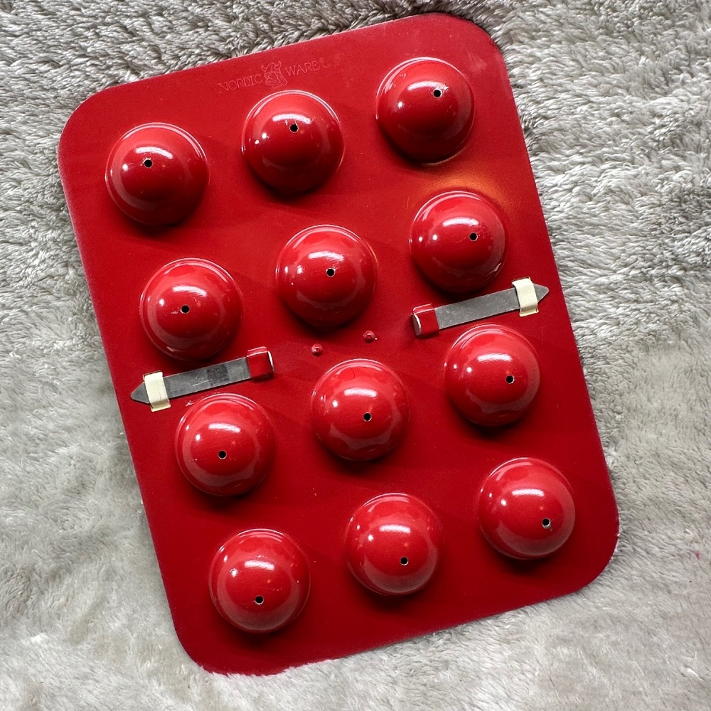 Multi-Use Sphere Baking Pan By Nordic Ware Red Donut Hole, Cake Pop, Chocolate